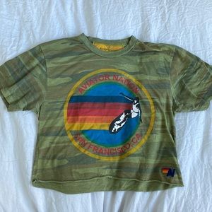 Aviator Nation Crop Boyfriend Tee - San Francisco